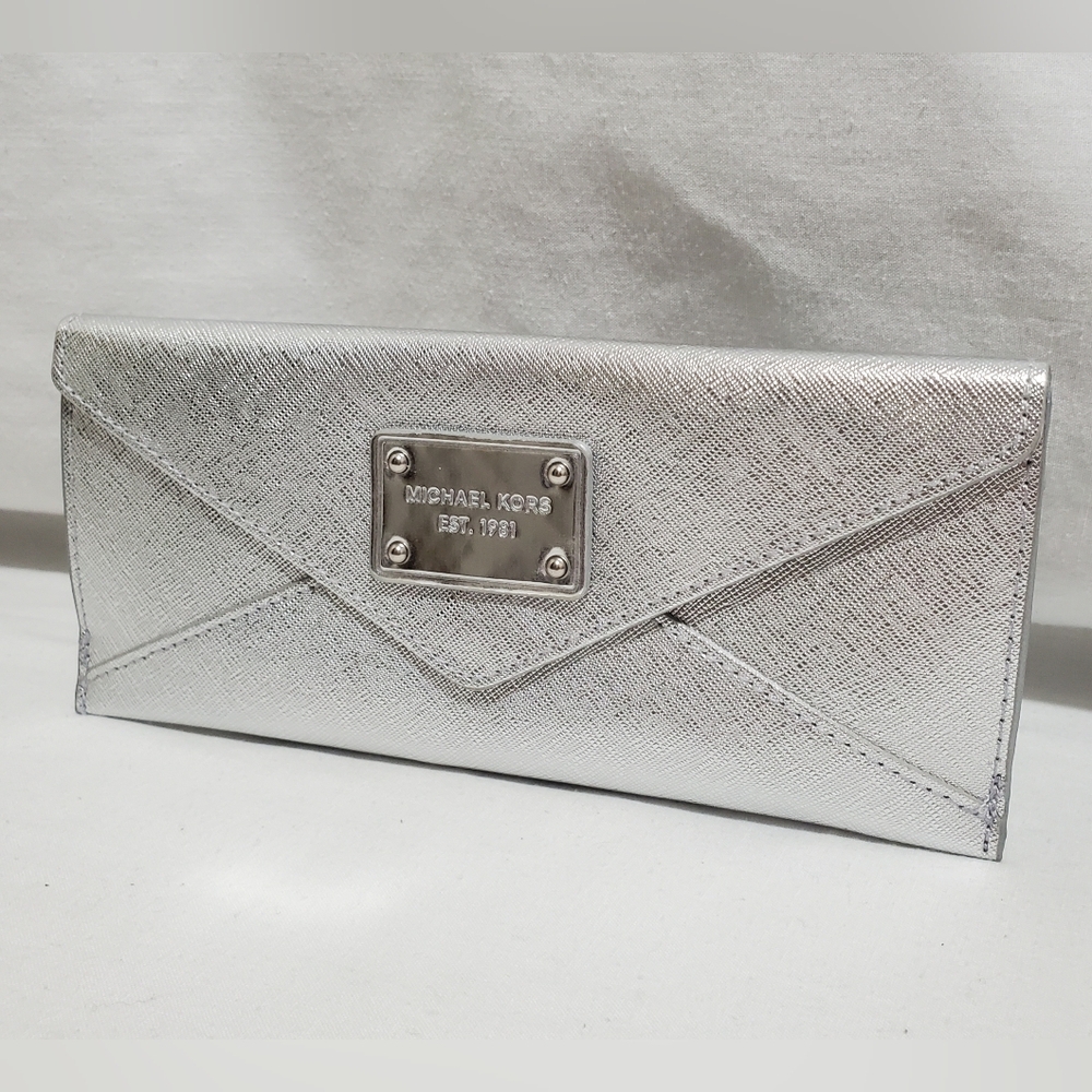 Michael Kors Silver Envelope Wallet